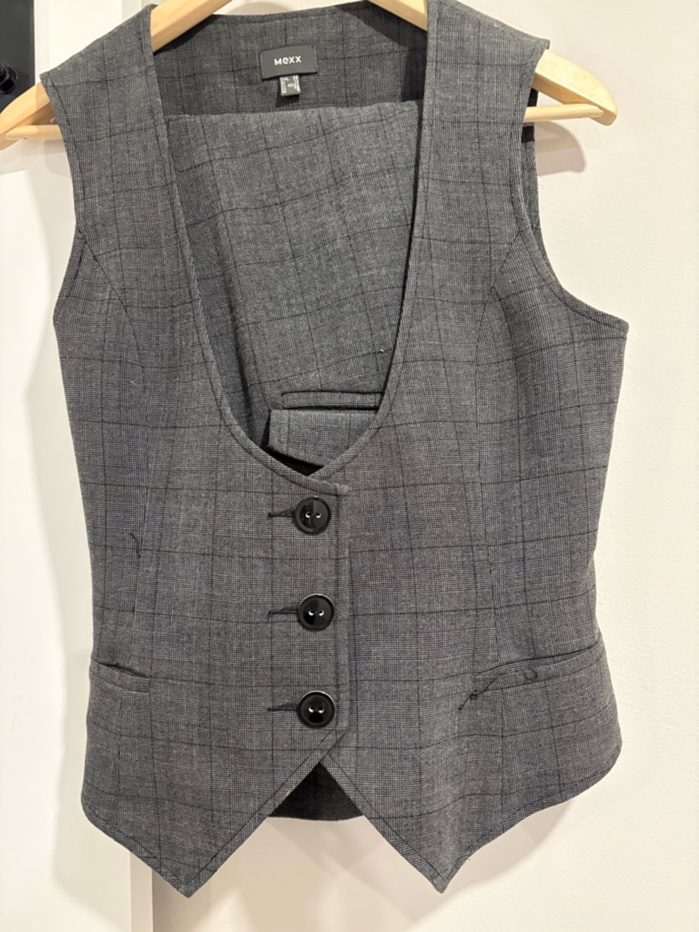 Plaid Vest and Cropped Pant Suit
